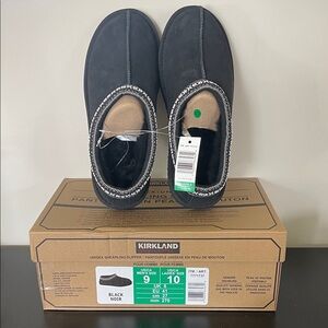 ❤️NEW!!!❤️UNISEX Kirkland Signature Black Women/Men’s Slip-On Shearling Slippers